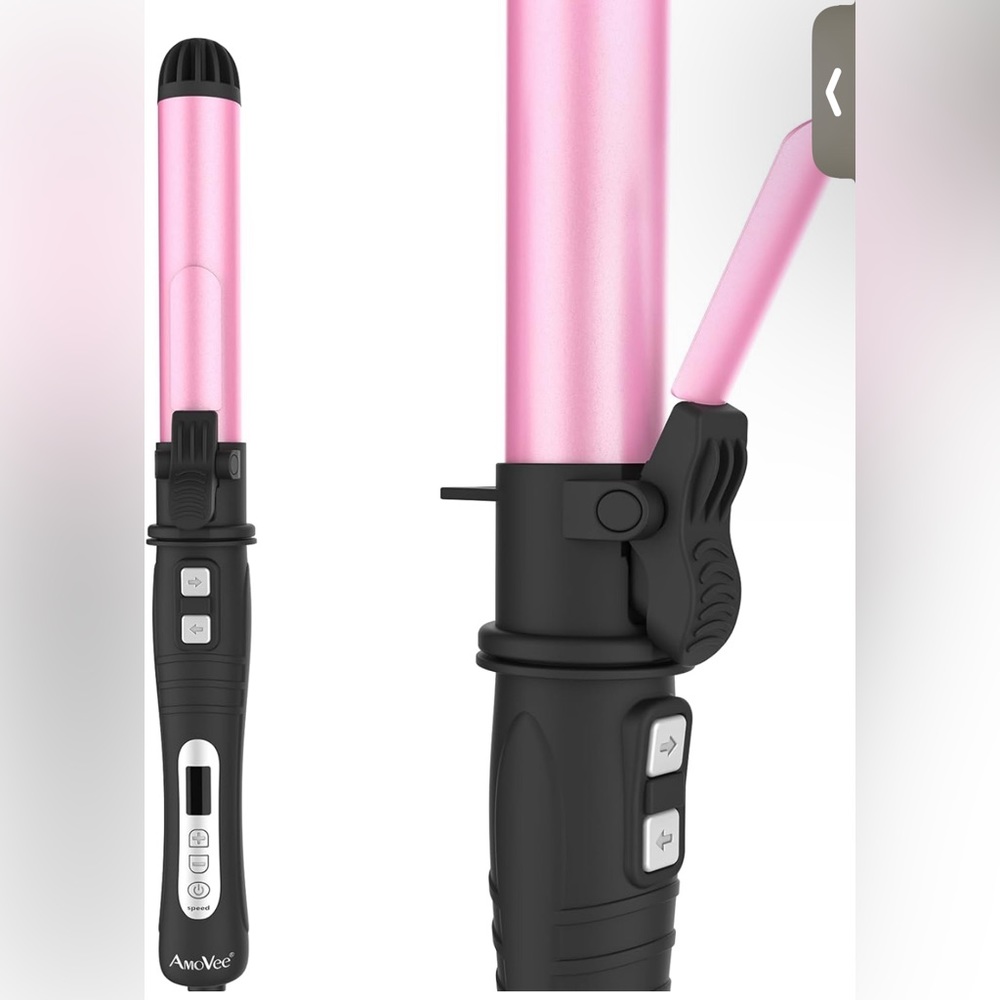 Rotating Curling Iron, 1.25 Inch Auto Ceramic Curling Iron, Adjustable Temps